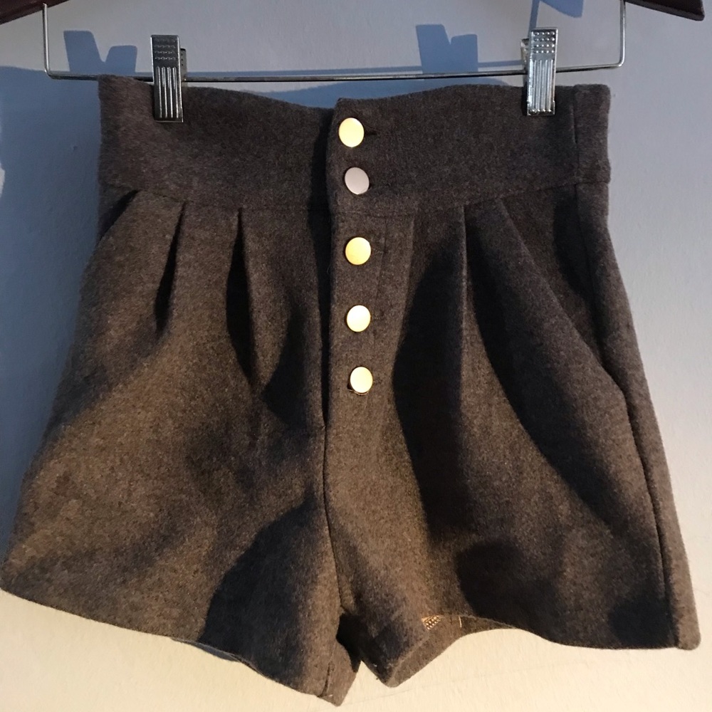 High waist wool-feeling boots shorts